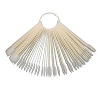 MOBUTOFU Gel Polish Nail Sample Sticks 50Pcs Natural Color Fan-Shaped Tips for Nail Display and Art Practice for Beginners and Professionals