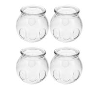 MOBUTOFU Glass Cupping Jar Set 4Pcs Thickened Vacuum Cups for Fire Therapy and Facial Body Massage at Home