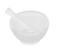 MOBUTOFU Glass Pestle and Mortars Set 75mm with Stable Flat Bottom for Crushing Garlic and Medicine in Pharmacy and Kitchen