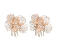 MOBUTOFU Gold Flower Hair Comb Bridal Clip Vintage Baroque Style Hair Accessories for Wedding Celebration and Formal Party Women