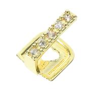 MOBUTOFU Golden Copper Teeth Grill Single Hip Hop Reusable Eye Catching Fashion Performance Accessory for Men and Women Party Costume Jewelry