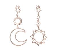MOBUTOFU Golden Resin Sun Moon Star Tassel Dangle Earrings for Women Lightweight Asymmetric Long Drop Earrings Suitable for Casual and Party Wear