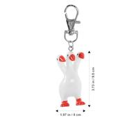 MOBUTOFU Gothic Animal Three-headed Goose Keychain, 17g Backpack Hanging Pendant, Aesthetic Goose Key Holder, Car Key Chain Decor, Random Accessory Style
