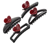 MOBUTOFU Hair Claw Clips Practical and Support Long Time Using for Women Heart Shaped 4 Pcs Plastic Resin Material with Unique Design and Christmas for Cook