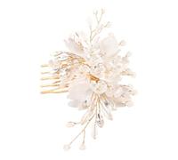 MOBUTOFU Handcrafted at Pearl Hair Comb and Flower Rhinestone with Zinc Alloy Gentle Reduces Pulling Floral Bohemian Style for Bridesmaids Weddings and Gatherings