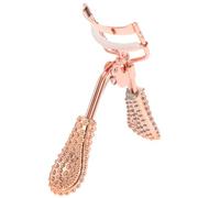 MOBUTOFU Handheld Eyelash Curler for Makeup with Metal Plating and Rubber Grip, No Pulling Eye Curler Designed for Curled Eyelashes, Cosmetic Tool for Women
