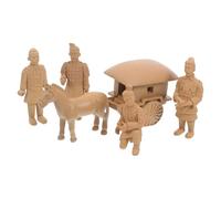 MOBUTOFU Handmade Collectible Sculpture 6pcs Terracotta Figurines High Detail Fidelity Pvc Material Design for Home Displays and Feng Shui Decoration