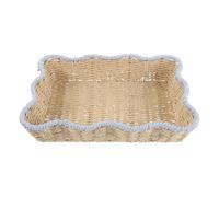 MOBUTOFU Handwoven with Organizing and Rope Storage for Basket Paper Small Rustic Rattan-like Tray Handmade Decorative Display Iron Frame Items Fruit, for Kitchen and Bedroom