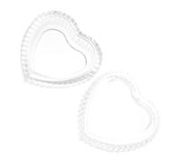 MOBUTOFU Heart Shaped Glass Jewelry Box with Embossed Design, Space-saving Storage for Jewelry and Trinkets, for Dressing Tables and Home Use