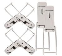 MOBUTOFU Heavy Duty Door Hook Latch 6Pcs Stainless Steel with Spring Catch for Water Tank Toolbox Locking Suitable for Garden Gate and Door
