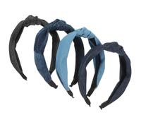 MOBUTOFU Knotted Headbands Comfortable for Day Wear 4pcs Denim Cloth Material Fashionable Hair Accessories for Women for Morning Makeup and Keeping Hair of Face