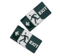 MOBUTOFU Lapel Pins Funny Cute Glow in The Dark 2pcs Brooches Pins Exit Sign Enamel Mini Alloy for and Decoration Clothing Special Occasions Backpacks