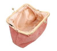 MOBUTOFU Large Capacity Corduroy Cosmetic Pouch Kiss Lock Makeup Bag Portable Snap Closure Organizer for Women on the Go