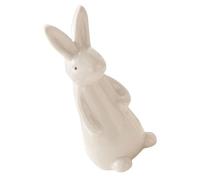 MOBUTOFU Large Ceramic Bunny Figurine Outdoor White Rabbit Decoration Delicate Ceramic Bunny Craft for Garden and Party Scene Layout Home Ornament