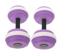 MOBUTOFU Lightweight EVA Floating Dumbbells for Pool Fitness Ergonomic Aquatic Dumbbells for Water Aerobics and Underwater Exercise Purple-white Weights for Muscle Strength and Coordination