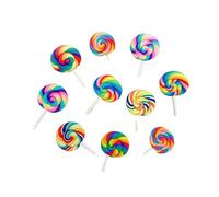 MOBUTOFU Lollipop Brooches Colourful and Funny Pins for Clothes and Bags Bright Coloured Decorations for Women Lightweight and Durable Random Patterns Pack of 10