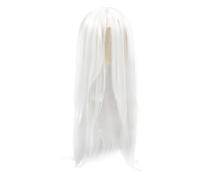 MOBUTOFU Long Straight White Cosplay Wig for Men, High Temperature Silk Material with Classic Design, Simple and Convenient to Use, for Wearing Traditional Chinese Clothing and Ancient