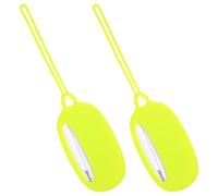 MOBUTOFU Luggage Tags for Personal Information Oval 2pcs for Suitcases Silicone with Window and Easy Identification, Sturdy Travel Tags for Business Trips and Vacations