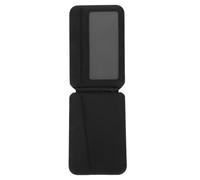 MOBUTOFU Magnetic Phone Card Holder with Foldable Stand, Black PU Wallet | Access Card Sleeve, Id Badge Pocket, Adhesive Back, Compact Desktop Support, for Daily Carry and Travel
