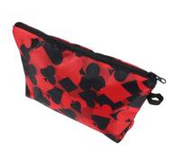 MOBUTOFU Makeup Bag with Zippered Closure Stylish Poker Card Pattern Travel Pouch Durable Vanity Bag for Daily Use and Travel Needs