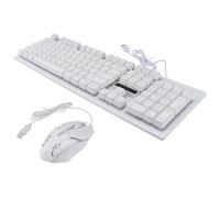 MOBUTOFU Mechanical Typewriter Keyboard and Mouse Set for Gamer with Wired USB Connection, Wear-resistant Plastic Construction, Non Conflict Design, 104 Keys, Ergonomic Mouse for Home