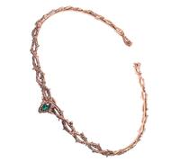 MOBUTOFU Medieval Crown Headpiece Vintage Gothic Thorn Design Adjustable Green Rhinestone Tiara for Women Wedding Cosplay Party Accessories