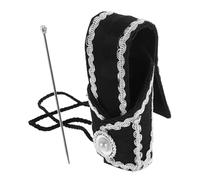 MOBUTOFU Men’s Ancient Hanfu Hat Black Learned Official Headwear Traditional Chinese Emperor Costume Cap for Cosplay Halloween and Stage Performances