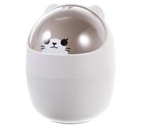 MOBUTOFU Mini Bin for Desk with Shake Lid, Plastic Circle Wastebasket for Kitchen and Toilet, Multi-purpose Storage Container with Lovely Fashion Style, for Family Members and Colleagues