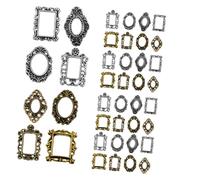 MOBUTOFU Mini Metal Nail Art Charms 40Pcs Vintage Baroque Photo Frame Decorations for Home DIY Beauty Accessories and Photography Props