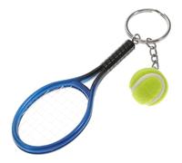 MOBUTOFU Mini Tennis Racket Keychain Funny Tennis Ball Key Ring Charm for Funky Keyrings and Novelty Men and Boys and Girls Random Color