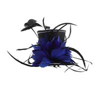 MOBUTOFU Mini Top Hat Fascinator for Women Party Costume Headwear with Blue Pvc and Plumage, Lightweight Comfort and Easy Styling, for Tea Parties and Costume Events