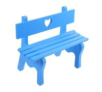 MOBUTOFU Miniature Park Bench Model Furniture Blue Mini House Garden Chair with Arms for Dollhouse Landscape Decor