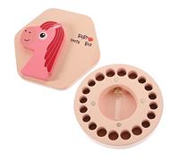MOBUTOFU My First Tooth Box Simple Design Wooden Baby Teeth Keepsake Box with Tweezers for Newborns and Children