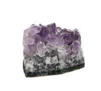 MOBUTOFU Natural Amethyst Crystal Ornament Irregular Purple Decorative Stone for Home Decor and Healing Education Desktop Collectible Accent