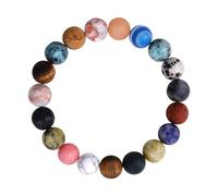 MOBUTOFU Natural Stone Universe Bracelet for Women Eight Planets Design, Eye-catching Ornamental Plastic Strand Suitable for Party and Bar Wear