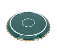 MOBUTOFU Nordic Style Ceramic Round Breakfast Plate for Family Use | Golden Rim, Emerald Tone, Simple Appearance, Delicate Finish, Picnic and Restaurant Serving, Appetizer Plate