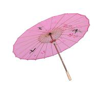 MOBUTOFU Oilpaper Umbrella Classical Chinese Style Bamboo Silk Decorative for Dancing Performance Props and Photography Prop (Pink, Diameter 82Cm)