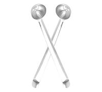 MOBUTOFU Olive Jar Spoon 2pcs with Drain Hole Sturdy Olive Serving Spoon Stainless Steel and Wear-Resistant Long Handle, for Cafe Shop and Club Use for Kitchen and Dining