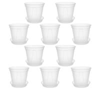 MOBUTOFU Orchid Transparent Pot with Tray, 1 Set Clear PP Plastic Nursery Planter with Drainage Hole and Hollow Base, Collects Excess Water for Indoor Decoration 3.94In