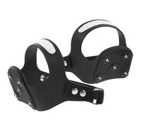 MOBUTOFU Outdoor 5 Teeth Silicone Ice Cleats Crampons for Hiking and Snow Grips Anti Slip Ice Spikes Shoe Covers with Reflective Stripe Black XL43 45