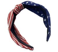 MOBUTOFU Patriotic Wide American Flag Knotted Headband Hair Accessory for Women Great for Work Special Occasions and 4Th of July