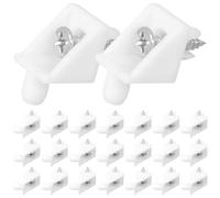MOBUTOFU Plastic Corner Connector Brackets for Furniture Reinforcing 90 Degree Angle Corner Joints with Screws 50 Sets Easy to Embed in Wood, White Drawer Repair Kit for Cabinet Bottom