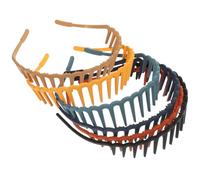 MOBUTOFU Plastic Headbands Moderate Weight for Haircut Decor and Fixing Loose Hair 6pcs Comb Design with Teeth Shape Hairbands Suitable for Daily Life and Dances