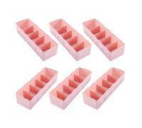 MOBUTOFU Plastic Sock Underwear Organizer Drawer Boxes 6Pcs Nordic Pink Compact Storage for Closet and Bedroom