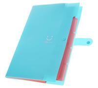 MOBUTOFU Portable Blue A4 File Organizer Folder with Five Pockets, Anti-Deformation Pp Expanding Folder for School and Home Document Storage