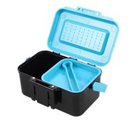 MOBUTOFU Portable Blue Abs Bait Box with Waist Clip Fishing Worm Holder Secure Bait Container Multi-functional Tackle Organizer for Hooks and Floats Storage
