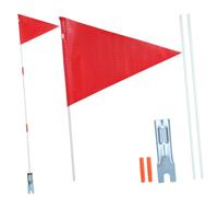 MOBUTOFU Portable Boy Girl Bike Safety Flag Rear Pole, 2 Sets | Red and Green Colors, Wind Flexible Pole, Secure Attachment for Recumbent Bikes and Luggage Racks