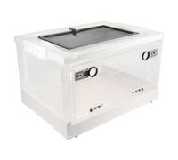 MOBUTOFU Portable Hamster Plastic Cage with Multiple Air Holes and Separate Front and Top Openings, Easy to Operate and Store Small Animal Pet Breeding Box for Indoor Hamster or Hedgehog