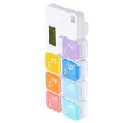 MOBUTOFU Portable Made of Sturdy Pp and Electronic Components 7 Compartments Smart Medicine Storage Case with Timing Reminder and Alarm Design for Daily Medication Organisation