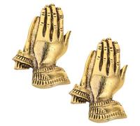 MOBUTOFU Praying Hands Lightweight Multipurpose Use Accessories Lapel Brooch Pins 2pcs Elegant Golden Alloy Brooch for Hat for Women and Men for Daily Wear and Formal Occasions